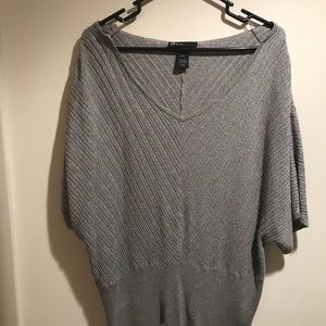 Lane Bryant silver v neck blouse